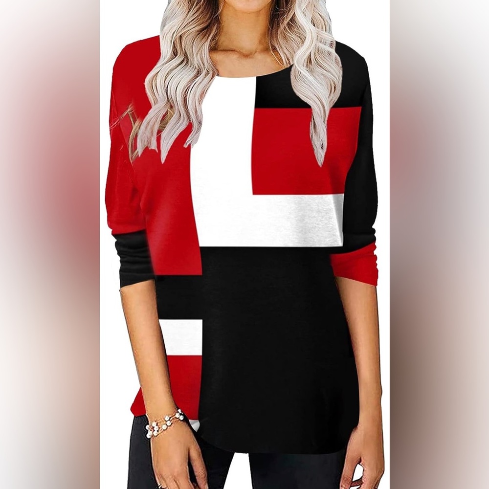 NEW Women's Casual Long Sleeve Tunic Round Neck Loose Top